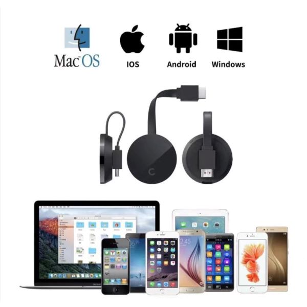 Chromecast G2 4K Ultra HD Streaming de TV HD Google Miracast Netflix ZPOV 0EF4